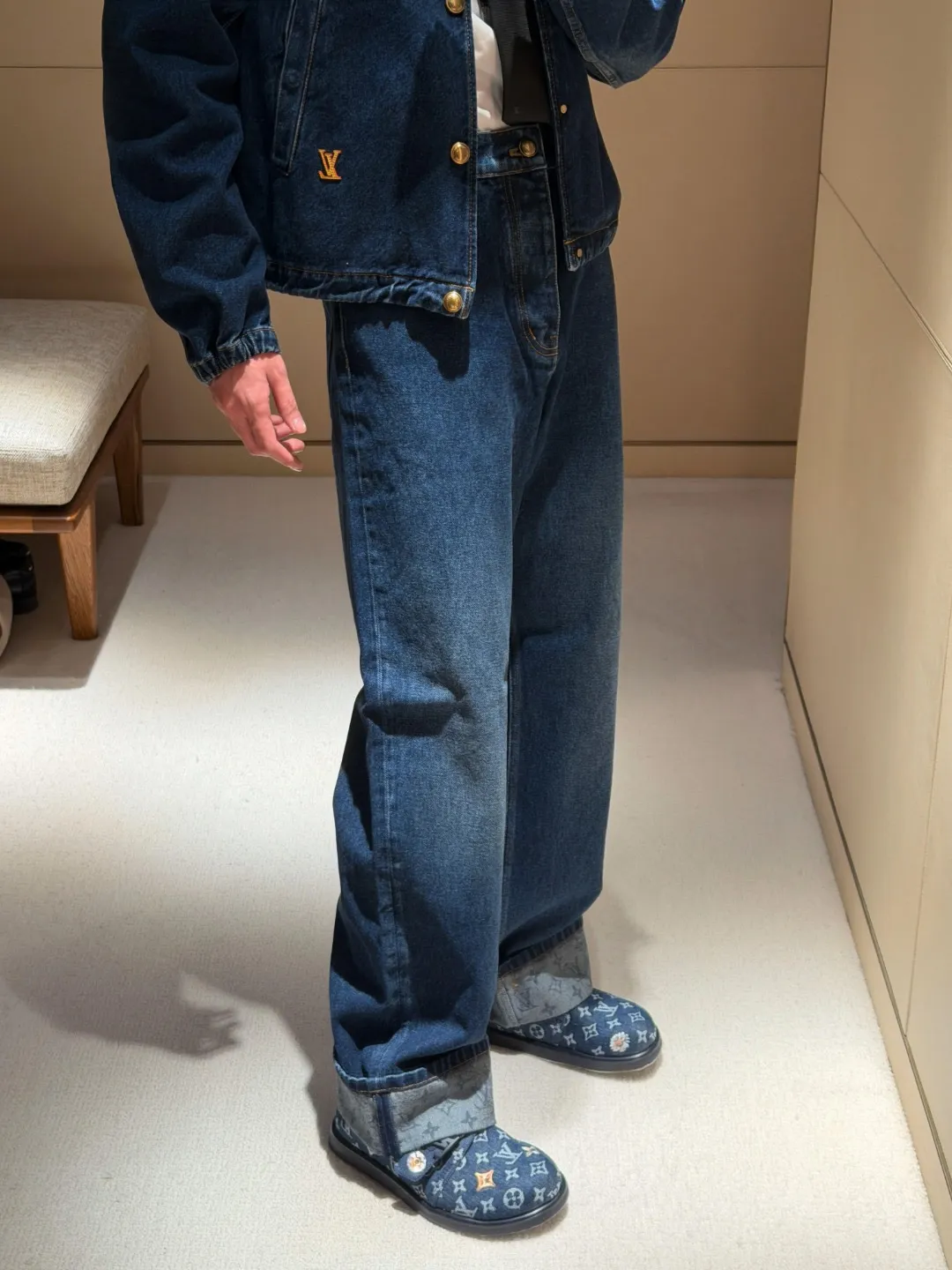 Louis Vuitton/Louis Vuitton cuffed presbyopic skateboard jeans